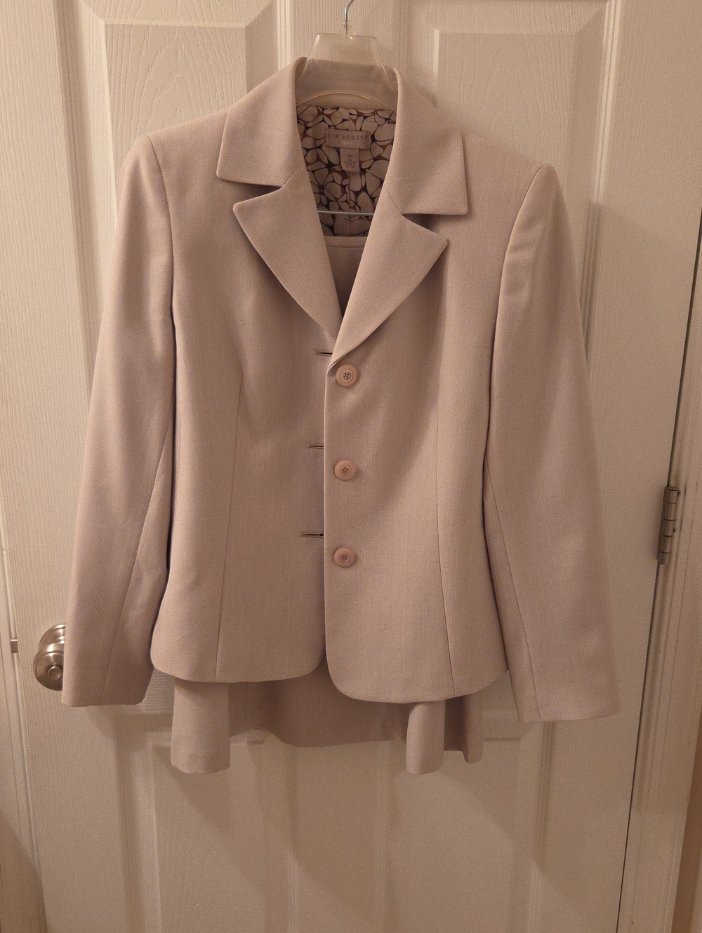 Kim Rogers Cream Colored Tailored Suit